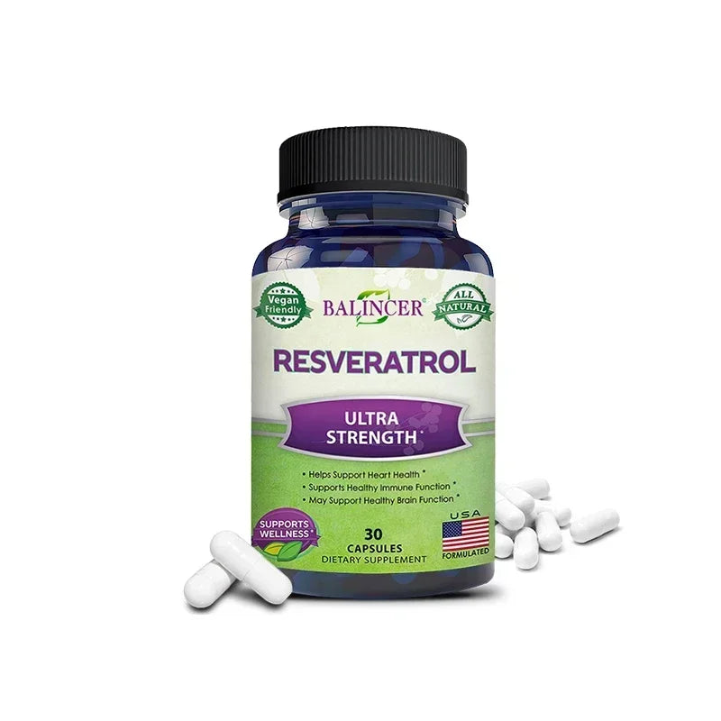 Resveratrol Supplements - Supports Cellular Health, Promotes Skin Radiance,Anti-aging,120 Capsules