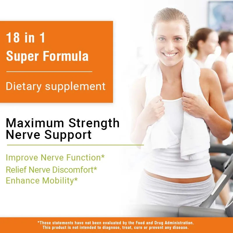 Neuropathy Support Supplement 600mg - Antioxidant, Reduces Stress, Promotes Nerve Health, Cellular Energy, Metabolism,Non-GMO