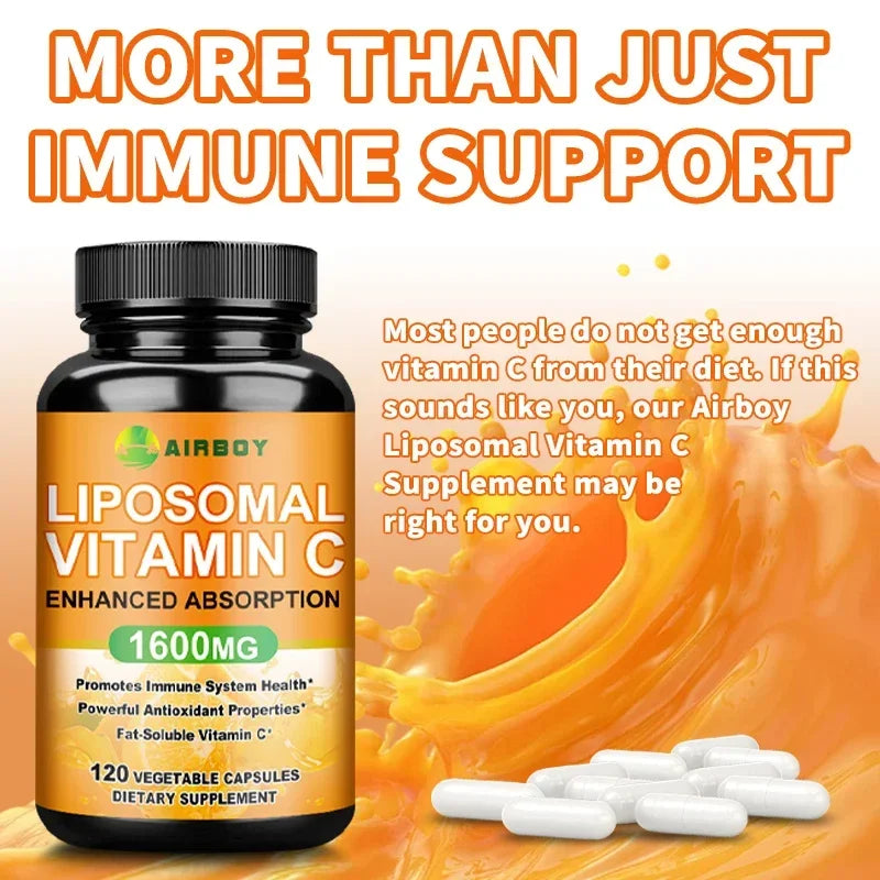 Liposomal Vitamin C Supplement - Promotes Collagen Production, Powerful Antioxidant, Immune Support
